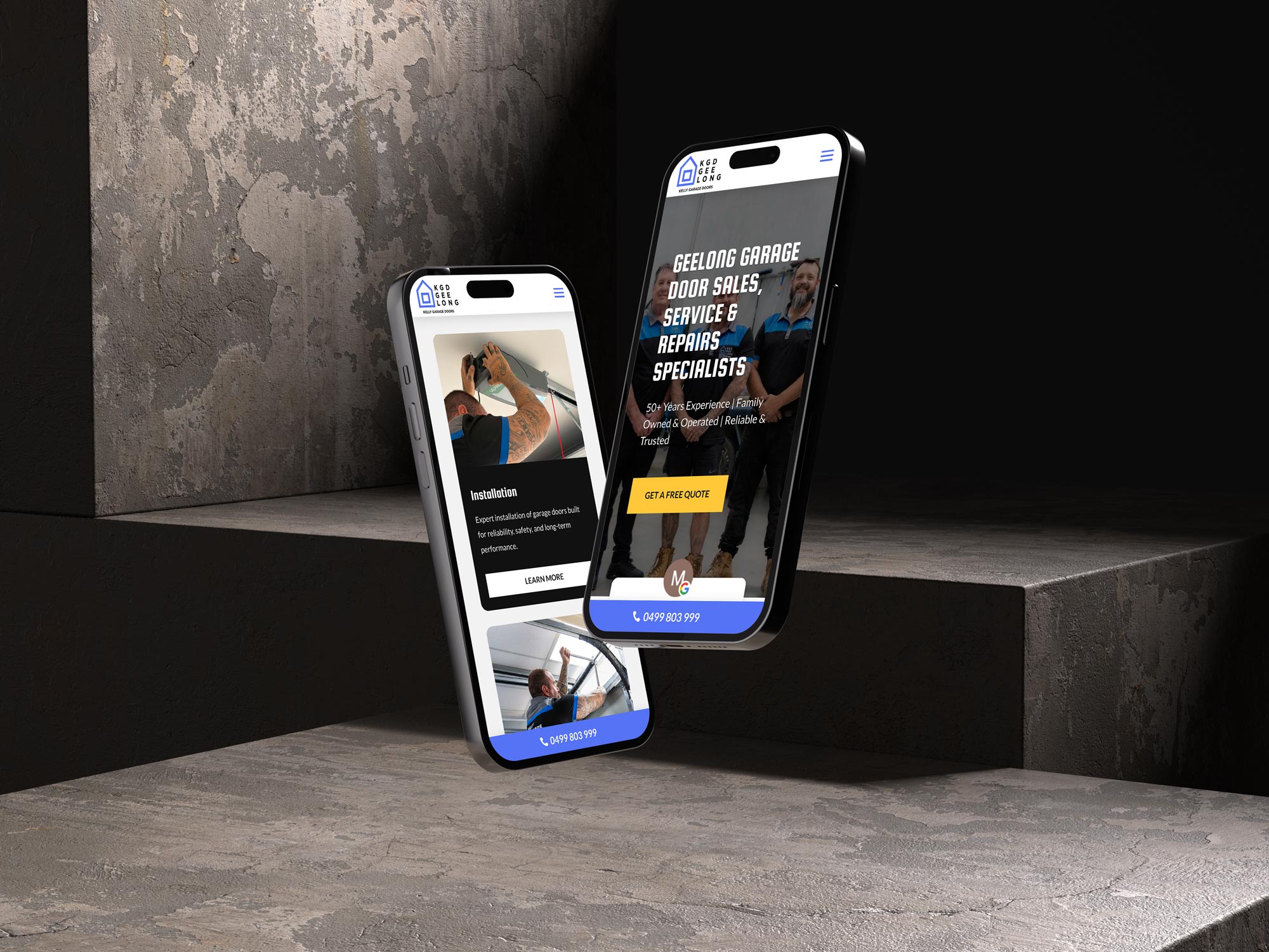 KGD_Phone_Mockup The Kelly Garage Doors website is optimised for mobile and generates leads on autopilot